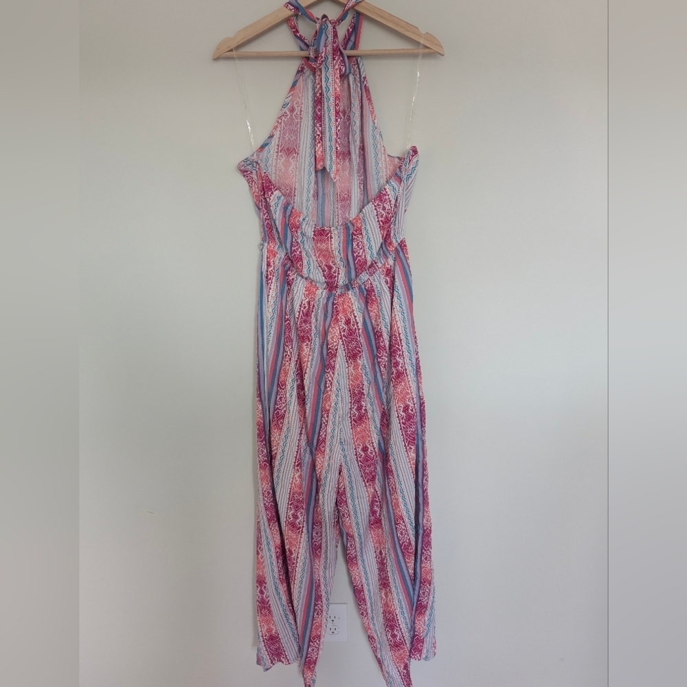 NEW Savanna Jane Women's Plus Size 1X Boho Jumpsuit Playsuit Colorful Halter - Picture 4 of 12